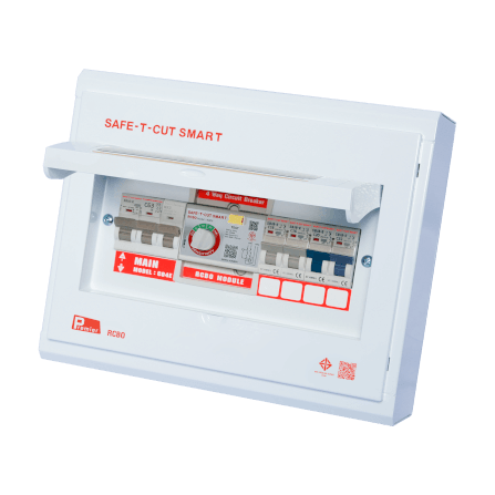 ชุดตู้คอนซูมเมอร์ 4 ช่อง เบรคเกอร์ กันดูด 63 แอมป์ เซฟ-ที-คัท สมาร์ท รุ่น PREMIER RCBO_1